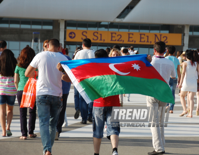 İlk Avropa Oyunlarının bağlanış mərasiminə dəqiqələr qalır. Bakı, Azərbaycan, 28 iyun 2015